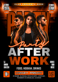 White Gradient After Work Party A4 template