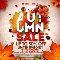 White Autumn Sale Post Instagram Template