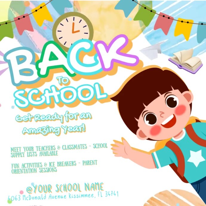 White Gradient Back To School  Instagram Post template