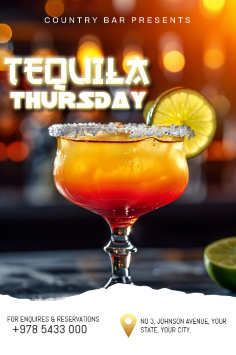 White Gradient Bar Menu  Poster template