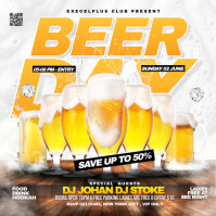 White Gradient Beer Day Celebration Instagram Post Instagram-opslag template