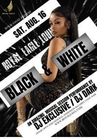 White Gradient Black And White Party A4 template