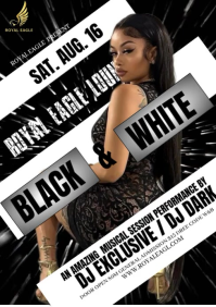 White Gradient Black And White Party A4 template