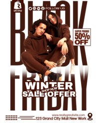 White Gradient Black Friday Sale Ad Banner Instagram Portrait template