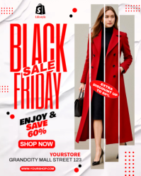 White Black Friday Sale Instagram Portrait Template