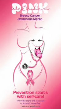 White Breast Cancer Awareness História do Instagram Template