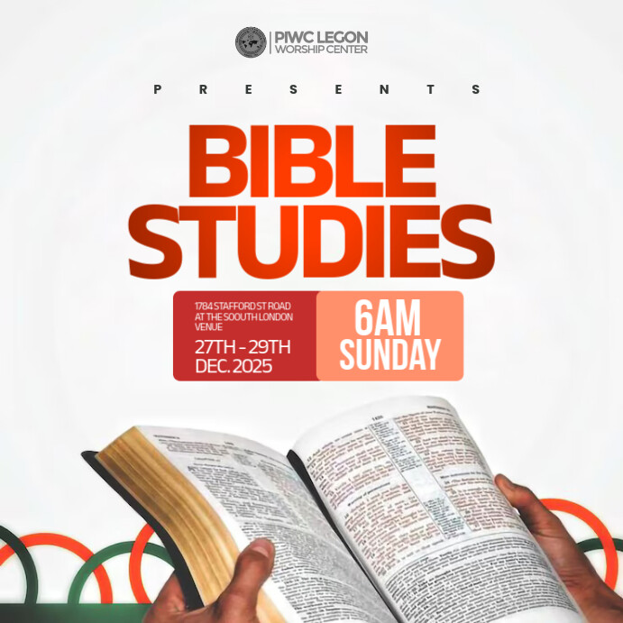 White Gradient Church Bible Studies Flyer  Instagram Post template