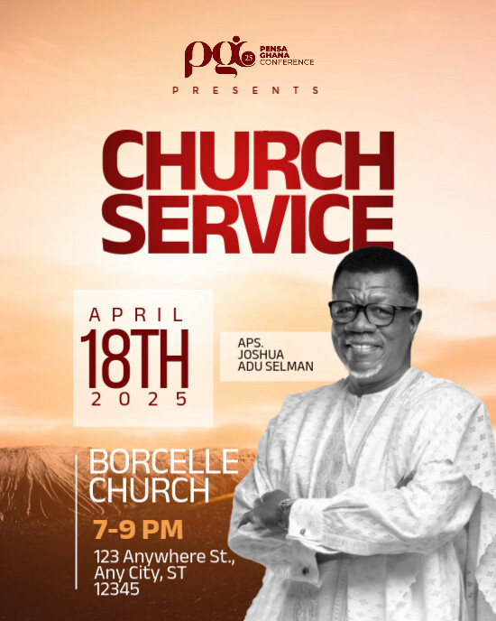 White Gradient Church Flyer Instagram Portrait template