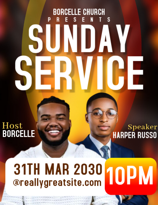 White gradient church service event flyer Template | PosterMyWall