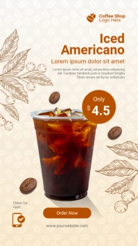 White Gradient Coffee Shop Menu Poster Instagram Story template