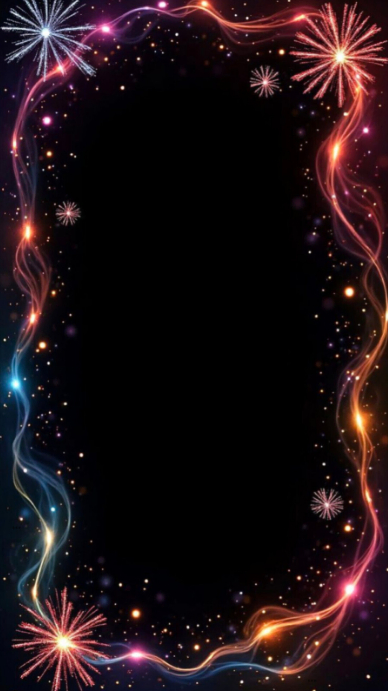 White Gradient Colorful Fireworks Border Background – Festive ...