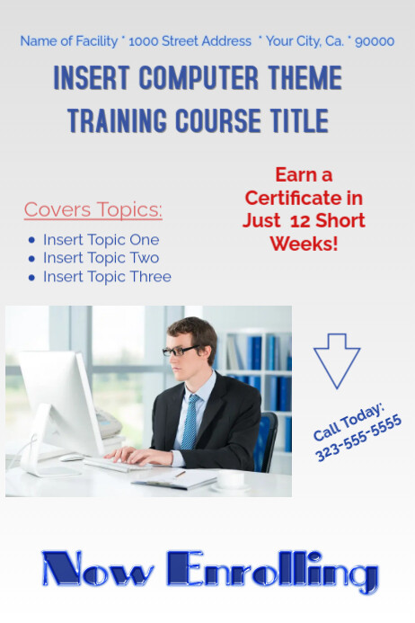 White Gradient Computer Theme Training Course Template Poster 海报