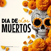 White Gradient Dia De Los Muertos Instagram Post template