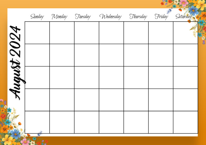 White Gradient Editable Blank Calendar  A4 template