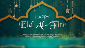 White Gradient Eid Al-fitr  Digital Display (16:9) template