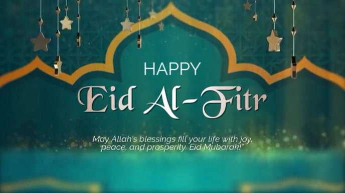 White Gradient Eid Al-fitr  Digital Display (16:9) template