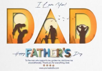 White Gradient Father's Day Postcard Video Pocztówka template
