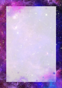 White Gradient Galaxy Background Template With Stars – Purple And Blue Space Design A4