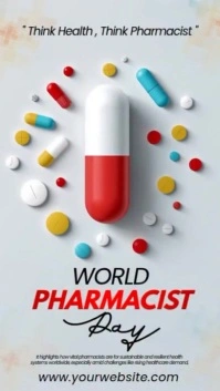 White Gradient Global Pharmacy Day Instagram Story template
