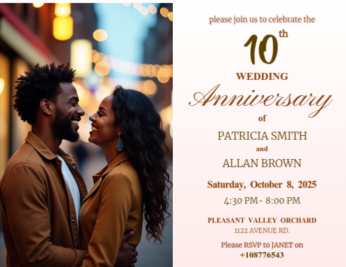 White Gradient Happy Anniversary Card Post Invitation Instagram Social Flyer (us Letter) template