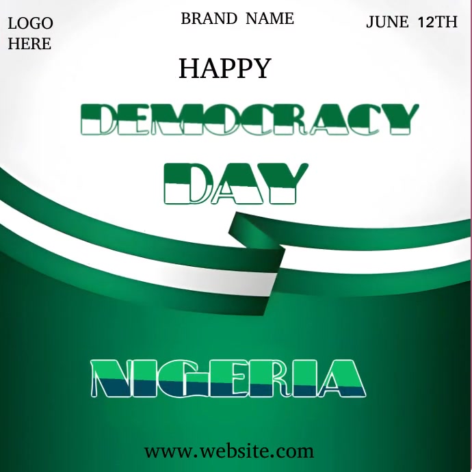 White Gradient Happy Democracy Day Nigeria I Template | PosterMyWall