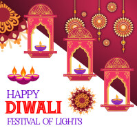 White Diwali Greeting โพสต์บน Instagram Template
