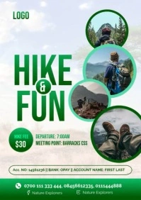 White Gradient Hiking And Fun Outdoor Poster A3 template