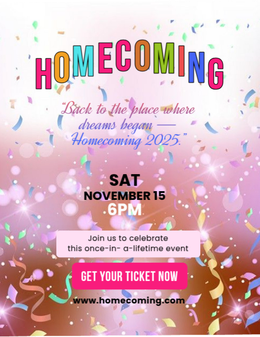 White Homecoming Event Flyers Template | PosterMyWall