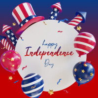 White Gradient Independence Day Card  Instagram Post template
