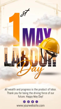 White Gradient Labor Day Celebration Instagram Story Video template