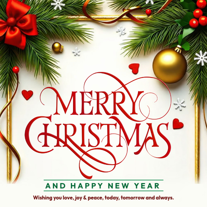 White Gradient Merry Christmas And Happy New Year Instagram Post ...
