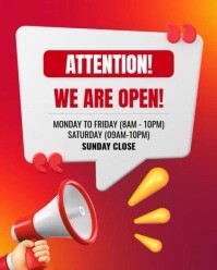 Blanco Business Hours Announcement Instagram Portrait Template