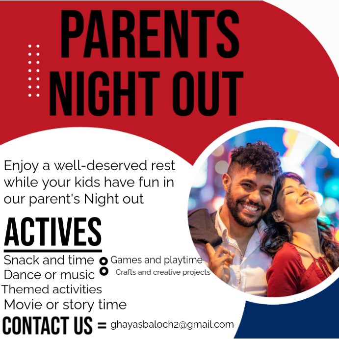 White Gradient Parents Night Out  Instagram Post Instagram-bericht template