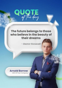 White Gradient Quote Of The Day Poster A4 template