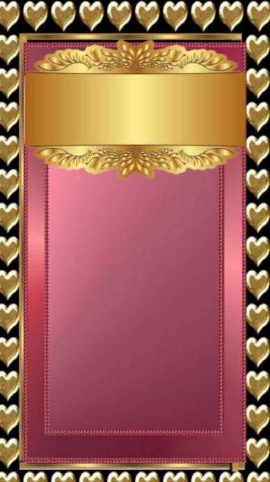 White Gradient Romantic Gold And Pick Frame With Hearts Border ...