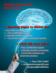 White Gradient Suicide Prevention Flyer (us Letter) Volante (Carta US) template