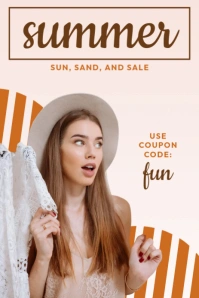 White Gradient Summer Sale Pinterest Graphic template