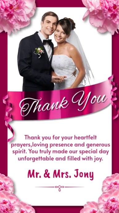 White Gradient Thank You Card  Instagram Reel template