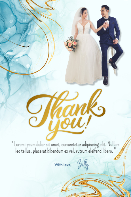 White Gradient Thank You Card Poster Template | PosterMyWall