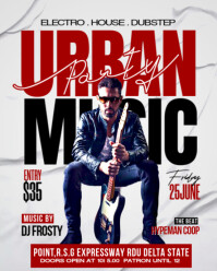 White Gradient Urban Music Party Template Instagram Portrait