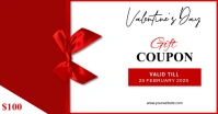 White Gradient Valentine's Day Gift Voucher  Facebook Shared Image template