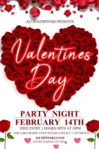 White Gradient Valentines Party Poster Póster template