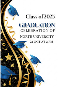 White Graduation Celebration Poster template
