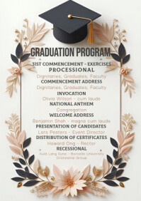Graduation Ceremony Program A4 Template | PosterMyWall