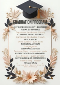 White Graduation Program A5 template
