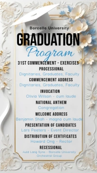 White Graduation Program Instagram Story template