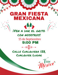 White  Gran Fiesta Mexicana  Flyer (us Letter) Pamflet (VSA Brief) template