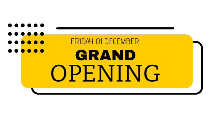 White Grand Opening Digital Display (16:9) Template | PosterMyWall
