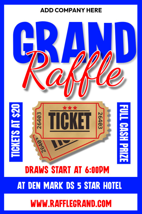 White Grand Raffle Poster Template | PosterMyWall