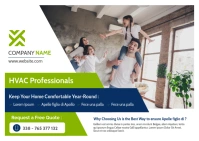 white green and blue hvac installation postcard advertisement professional services template